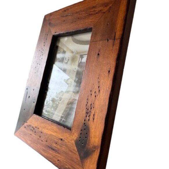 Wooden 4x6 Photo Frame Rustic Freestanding Tabletop Picture Display BP Industrie - Picture 2 of 7